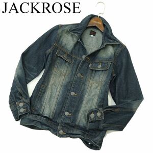 JACKROSE ジャックローズ 通年 USED加工★ デニム ジャケット Gジャン Sz.3　メンズ　A3T11330_9#O