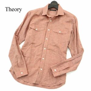 Theory セオリー 春夏 麻 リネン&コットン★ 長袖 ワーク シャツ Sz.XS　メンズ　A3T11421_A#A