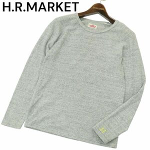 H.R.MARKET ハリウッドランチマーケット H刺繍★ ストレッチ フライス 長袖 カットソー Tシャツ Sz.2　メンズ グレー 日本製　A3T11450_A#C