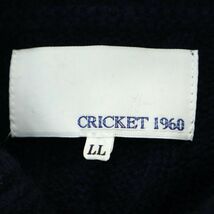 CRICKET クリケット 秋冬 ウール★ ケーブル編み タートルネック ニット セーター Sz.LL　メンズ ネイビー 大きいサイズ　A3T11013_9#K_画像5