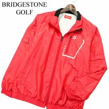 美品★ BRIDGESTONE GOLF ブリヂストン ゴルフ 秋冬 袖着脱可 裏起毛 ウインドブレーカー ブルゾン ジャケット Sz.M　メンズ　A3T11691_A#N_画像1