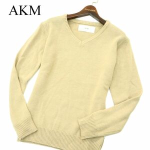 AKM エイケイエム 秋冬★ Vネック ニット セーター Sz.M　メンズ　A3T11685_A#K