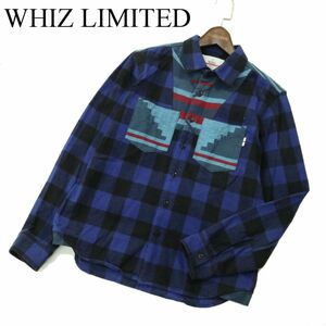 WHIZ LIMITED ウィズリミテッド 秋冬 切替デザイン★ 長袖 ブロック チェック ネル シャツ Sz.L　メンズ 日本製　A3T11664_A#B