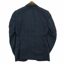 blazer's bank.com スーツカンパニー 通年 英国ウール★ チェック テーラード ジャケット ブレザー 紺ブレ Sz.160　メンズ　A3T11671_A#O_画像4