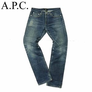 A.P.C. アーペーセー 通年 USED加工★ スリム デニム パンツ ジーンズ Sz.29　メンズ　A3B04823_A#R