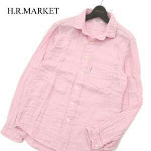 H.R.MARKET ハリウッドランチマーケット 通年 H刺繍★ 長袖 ガーゼ シャツ Sz.3　メンズ ピンク 日本製　A3T11931_A#C