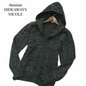 rhenium HIDEAWAYS NICOLE ハイダウェイ ニコル 秋冬 メランジ ニット★ フーディー パーカー Sz.48　メンズ グレー　A3T12002_A#K