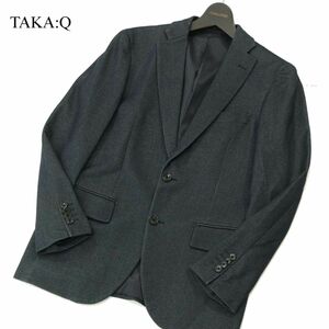 TAKA:Q タカキュー 通年 総裏★ デニムライク アンコン テーラード ジャケット Sz.S　メンズ ネイビー ビジカジ　A3T11994_A#O