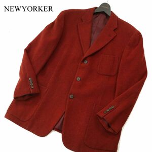 NEWYORKER ニューヨーカー 秋冬 総裏 アンゴラ混★ テーラード ジャケット ブレザー Sz.2L メンズ 大きいサイズ 特大 日本製　A3T12000_A#N