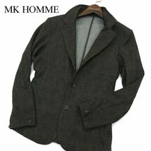 MK HOMME ミッシェルクラン オム 通年 襟ワイヤー★ テック イージー ジャージ グレンチェック ジャケット Sz.46　メンズ　A3T11475_A#O_画像1