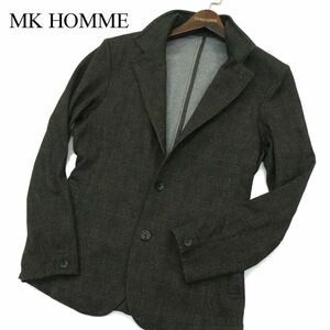 MK HOMME ミッシェルクラン オム 通年 襟ワイヤー★ テック イージー ジャージ グレンチェック ジャケット Sz.46　メンズ　A3T11475_A#O