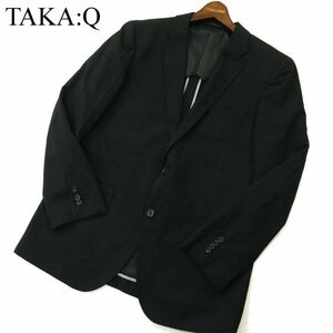 TAKA:Q タカキュー 秋冬 背抜き SLIM FIT★ ウォッシャブル テーラード ジャケット Sz.AB7 メンズ 黒 ビジネス 大きいサイズ　A3T12194_A#N