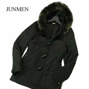 JLINE by JUNMEN ジュンメン 秋冬 リアル フォックス ファー★ ダッフル ダウン コート Sz.M　メンズ 黒　A3T12245_A#N