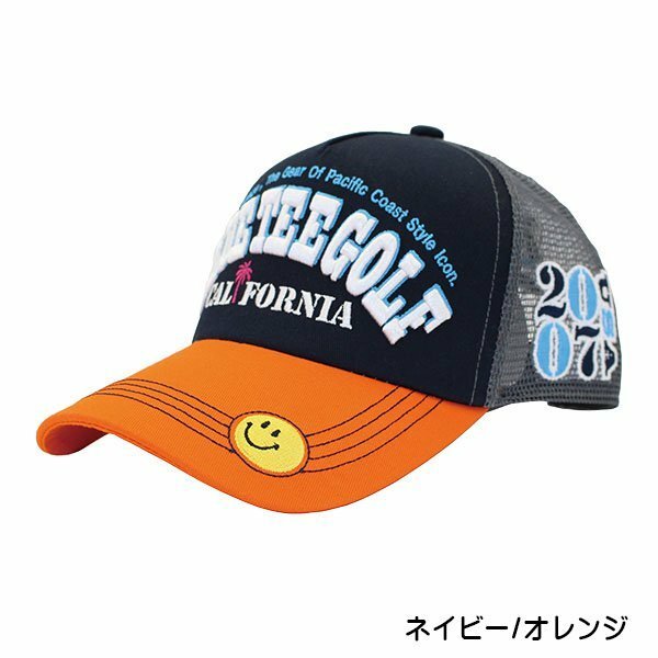 ★送料無料 ★1.ブルーティーゴルフ 【ネイビー/オレンジ】BTGロゴメッシュキャップ【CP-007】BLUE TEE GOLF