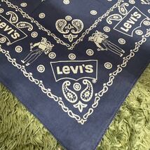 Levi's リーバイス　ヴィンテージ サドルマン　バンダナ　70〜80年代　50cm×50cm ブルー 色あせあり_画像6