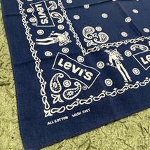 Levi's リーバイス　ヴィンテージ サドルマン　バンダナ　50cm×50cm ブルー No.2_画像2