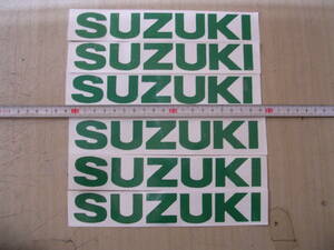 1個スズキ　SUZUKI　ツートンステッカー　19㎝　緑6枚セット　お　カタナ　GSX　ガンマ　ジムニー　ハスラー　キャリイ　