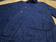 即決・LOUXS UNION WORKSのデニムシャツ素材のロングシャツジャケット・ショップコート・ワークコート・Ｌ_画像2