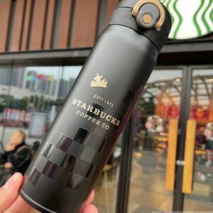 海外限定　スタバ　スターバックス　ステンレスボトル 水筒　タンブラー　500ml ブラック 王冠