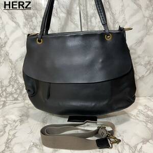 ☆美品☆ HERZ 本革　レザー　2WAY トートバッグ　ショルダーバッグ　A4収納可能