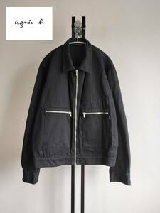 agnes b. homme/アニエスベーオム/ZIP-UP JACKET/ジャケット/Made in Franceフランス製/ボックスワイドシルエット/裾ボタン調整/riri ZIP