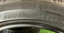 ★VRX2 215/45R17 87Q 4本Set ブリヂストン BRIDGESTONE BLIZZAK VRX2 2017年製 溝約7.5mm程度 バリ溝 スタッドレス 中古 ★送料無料_画像10