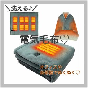 電気毛布 電気ブランケット 毛布 遠赤外線発熱技術 USB給電 防寒 暖房
