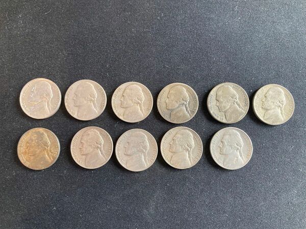 1939〜1949年揃え　ジェファーソン 銀貨 5セント　11枚セット　コイン