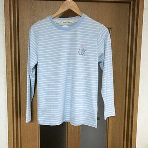 新品　タグ付き　ピーターラビット　Tシャツ　水色　長袖　Mサイズ　ボーダー柄