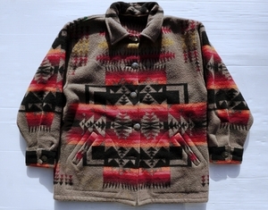 ◆ USA製 Pendleton ペンドルトン ブランケット ウールジャケット M 総柄 ネイティブ/ビンテージ オールド アメリカ古着 レトロ 70's 80's