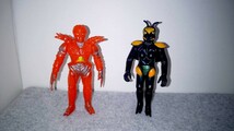 80年代 当時物 カニ怪人 ハエ怪人 ソフビ 2体 仮面ライダーBLACK ブラック 対決セットDX ハピネット ロビン 製 バンダイ ポピー レア 希少_画像1