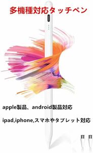 タッチペン スタイラスペン 極細 超高精度 ipad ペンシル 電量表示 誤ON/OFF防止 磁気吸着機能対応 新品 即日発送