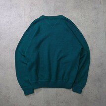 【80s 90s Eddie Bauer コットンニット M ターコイズブルー】古着 ビンテージ エディバウアー セーター スウェット エメラルドグリーン_画像5