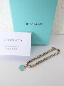 TIFFANY&CO. ティファニー リターントゥ ブルーハート タグ シルバー＆ティファニーブルー ブレスレット 長さ15.5cm 定形外220円 B1-a⑫