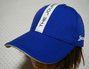 スリクソン　SRIXON×DESCENTE　ゴルフ用高機能キャップ・帽子　青色　サイズ FREE　タイポグラフィデザイン　@THE JOURNEY TO BETTER