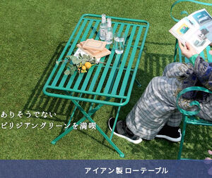  free shipping iron garden low table Northern Europe manner garden bili Gien green (446)