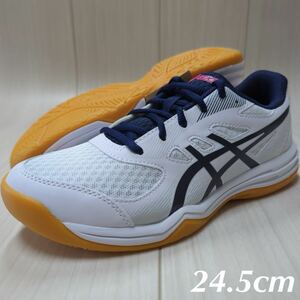  Asics volleyball shoes up coat 5GS white × navy 24.5cm new goods 
