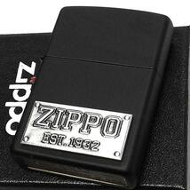 ZIPPO ライター ジッポロゴ メタル マットブラック 艶消し おしゃれ 黒 シンプル かっこいい メンズ ギフト プレゼント_画像2