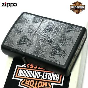 ZIPPO ハーレー ダビッドソン エンジン ロゴ マットブラック 黒 かっこいい ジッポライター 渋い メンズ レディース ギフト