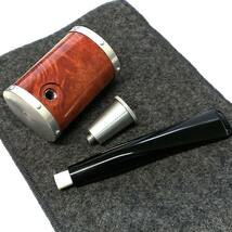 パイプ TSUGE 喫煙具 ツゲ G9 ヨロイ スムース 鎧 おしゃれ タバコ ブラウン シルバー パイプ本体 9mmフィルター かっこいい_画像6