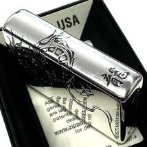 ZIPPO ライター ドラゴンタトゥー ジッポ 龍 シルバー トライバル ２面彫刻 銀燻し仕上げ 竜 メンズ プレゼント ギフト_画像2