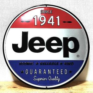 ブリキ看板 Jeep Since 1941 エンボスメタルサイン アメリカン かっこいい 雑貨 車 ガレージ 壁飾り ジープ インテリア 壁掛け