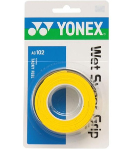 YONEX ウェットスーパーグリップ AC102-004 イエロー [3本巻]