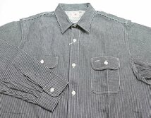 SugarCane (シュガーケーン) Hickory Stripe Work Shirt / ヒッコリーストライプ ワークシャツ sc27853 未使用品 ブラック size XXL_画像4