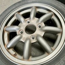 タイヤ付き社外ホイール4本セット　RSワタナベ エイトスポーク　ガンメタ　14×5J　+45　114.3　4穴　165/55R14　2019年製　5ミリ_画像6