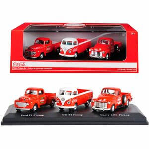 MOTOR CITY 1/72 コカ・コーラ ピックアップ3台セット シボレー / フォード / VW COCA-COLA ミニカー