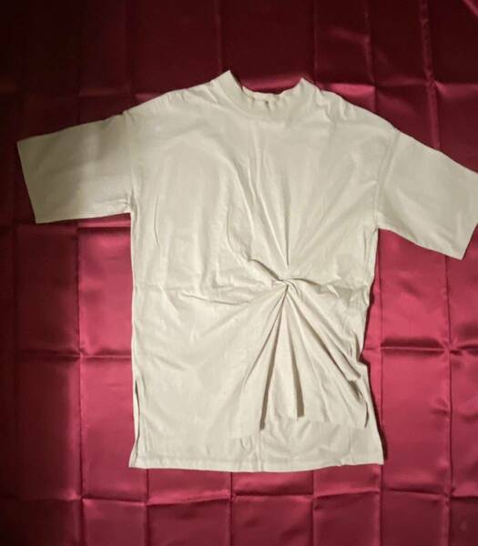 送料無料●しまむら 肌に優しい綿100％ ウエストが細く見える カットソーチュニック Tシャツ Mサイズ 
