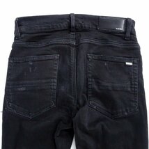 【1円】アミリ AMIRI ブラック デニム パンツ スキニージーンズ クラッシュ ダメージ加工 パッチワーク 28サイズ W70cm ストレッチ_画像9