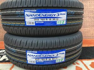 ◆【店頭在庫品!!】【即納可能!!】215/60-16 2本 トーヨータイヤ ナノエナジー3+ 215/60R16 95H 23年製 国産 製造 タイヤ 横浜ガレージ館