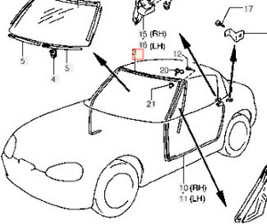 【送料無料】スズキ 純正 未使用 カプチーノ EA11R EA21R ウェザーストリップ ヘッダオープニング Suzuki Weatherstrip header opng